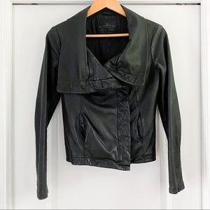 AllSaints Spitalfields black leather jacket